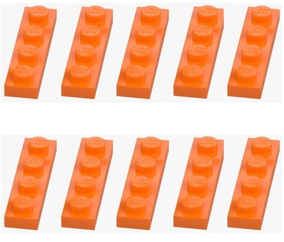 LEGO  10x Platte 1x4 Bright Orange 4118782 3710 Plate Bauplatte City