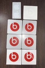 Beats by Dr. Dre Beats 3" Red Decal Sticker lot of 7 & apple stickers