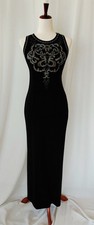 Vintage Carol Little Dress Womens S Black Beaded Tea Length Sexy Cocktail Chic