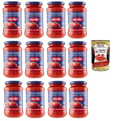 12x Barilla Sugo Pomodoro e Datterini Pasta-Sauce mit Tomaten 400g+Polpa 400g