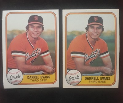 1981 Fleer Darrell Evans #436 ''Darrel'' Error And Corrected Versions, NM+