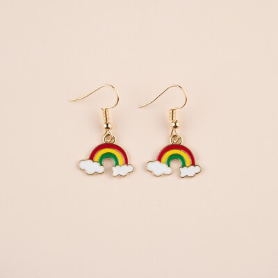 Cute Adorable Clouds Magic Rainbow Hook Dangle Drop Earrings Novelty Gift