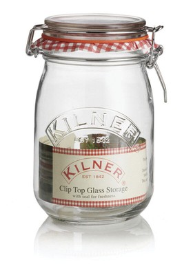 Kilner 25491 Glass 1 lit. Round Clip Top Jar 130 x 110 x 180 mm. (Pack of 12)