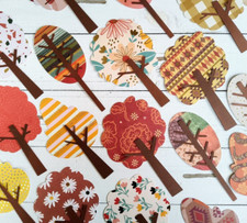Fall Tree Die Cuts for Bulletin Boards, Scrapbooks, Banners  More, Set of 16