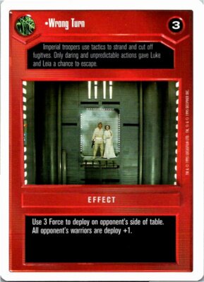 Star Wars White Border CCG Card Wrong Turn 