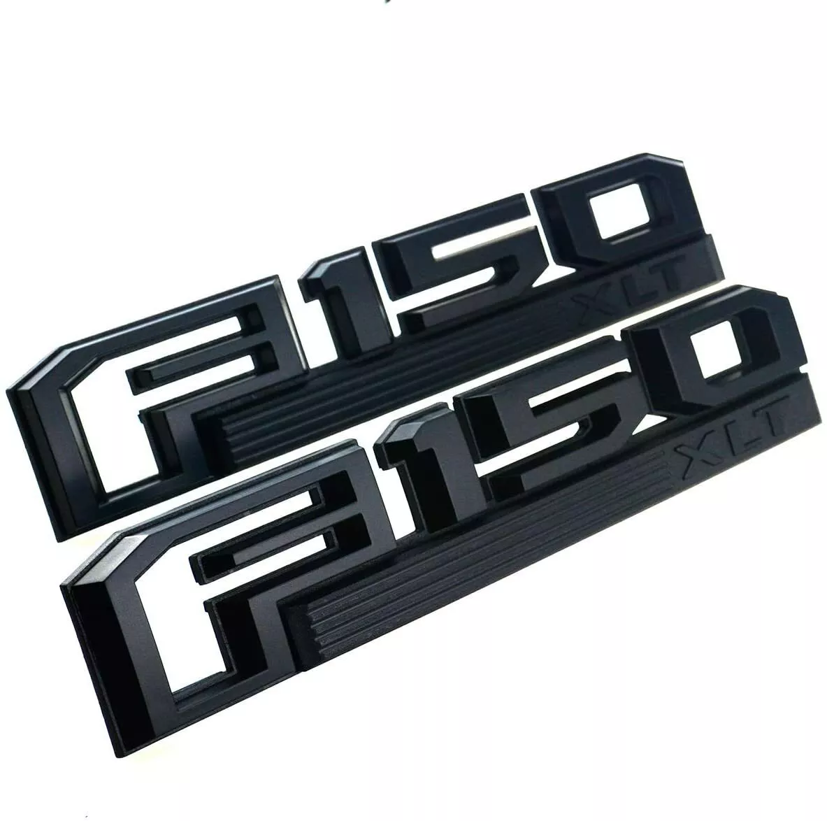 2pcs F150 XLT Emblems Fender Badges 3D for F-150 XLT Black Genuine New