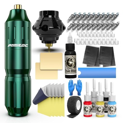 Complete Tattoo Pen Kit with Professional Guide - 6-Hour Wireless Power Supply