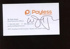 W. Paul Jones CEO of Payless Shoes Signed Business Card BY2372