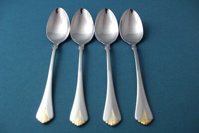 Yamazaki CARA GOLD Teaspoons (Set of 4) 18/8 Stainless Korea 6 1/4''