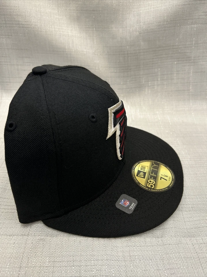New Era NFL Atlanta Falcons Negro 59FIFTY Gorra Ajustada, Gorra, Nueva Talla 7 1/8 Foto 2 de 4