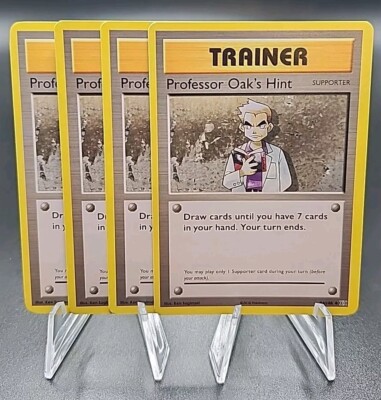 X4 Professor Oak's Hint 84/108 Uncommon Pokemon XY Evolutions Trainer Playset