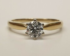 Ladies Stunning 18ct Gold 1/2 Carat Diamond Solitaire Ring Size N - Hallmarked