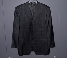 CANALI Pure Wool Windowpane Sport Coat Blazer Men  s Size 48R Made In Italy