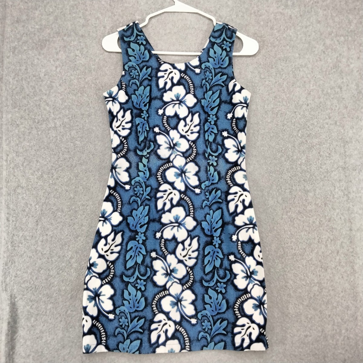 blue hawaiian dress women Blue Hibiscus Print Hawaiian Costume Dress main image 1