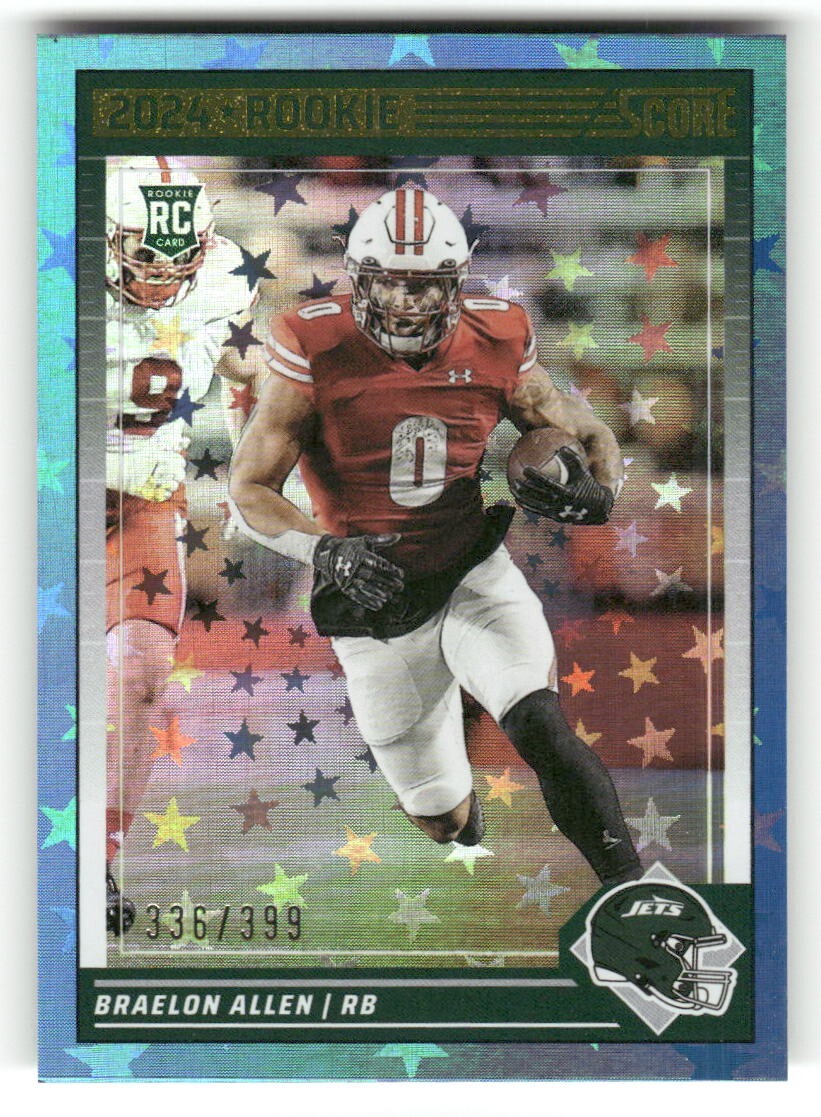 2024 Score Stars  /399 #390 Braelon Allen Rookie Jets