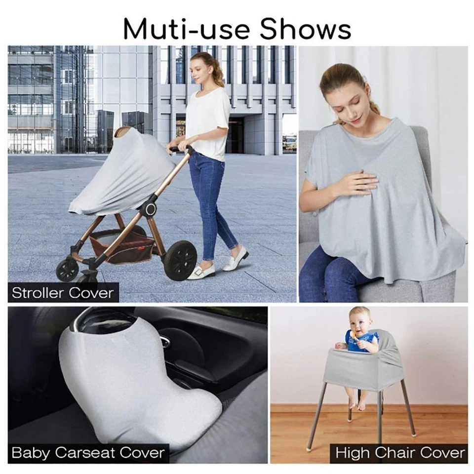 Multi-functional Baby Nursing Poncho Muslin Fabric Breastfeeding Cover  Women - image 4 of 4