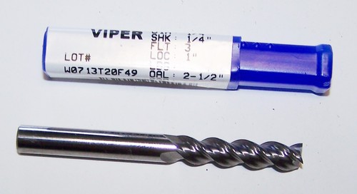 V31616 Destiny Tool 1/4" Carbide 3 Flute End Mill Viper for Aluminum 1.00" Flute - Picture 3 of 4