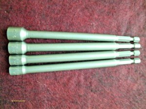 Magnetic Nut Driver 4 Pc Set 6" Long  1/4 5/16 7/16 3/8  Pro Quality Setter  New