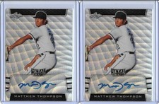 2019 Leaf Metal Draft MATTHEW THOMPSON Silver Wave Prismatic Auto /30 White Sox