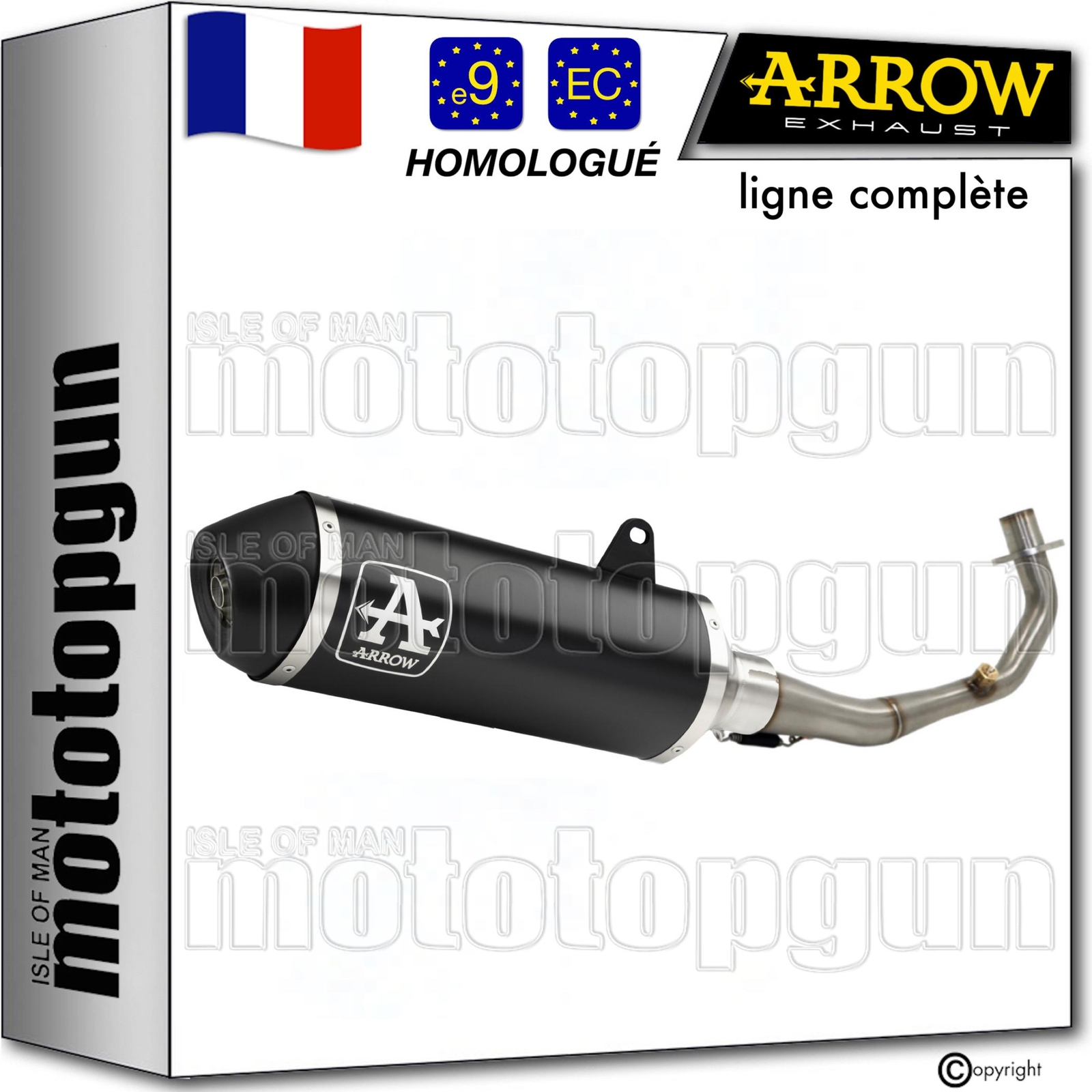 Ligne complete moto Urban Arrow noir pour les trajets urbains en Honda SH 300 i