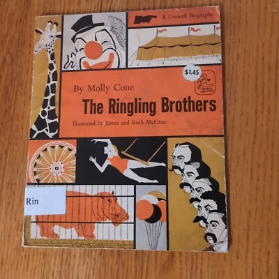 The Ringling Brothers VTG Childrens Book Cone Famous Circus Story Crowell Bio