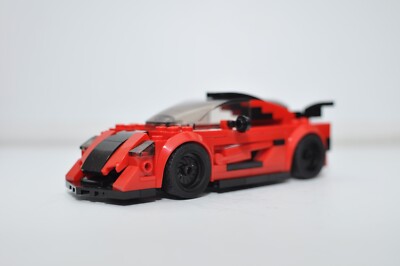 Custom 6 wide Red car one:1 MOC Model compatible Built with Real LEGO  Bricks