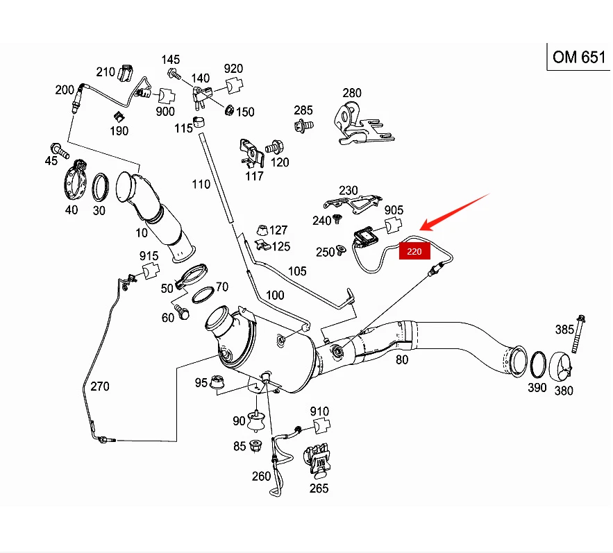 Датчик Nox A0009053503 для Mercedes-Benz C180 C200 C220 C250 C300 C350 - Изображение 2 из 4