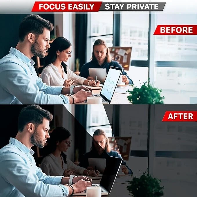 15.6 Inch Computer Privacy Screen Filter for 16:9 Widescreen Computer Monitor - Image 2 of 4