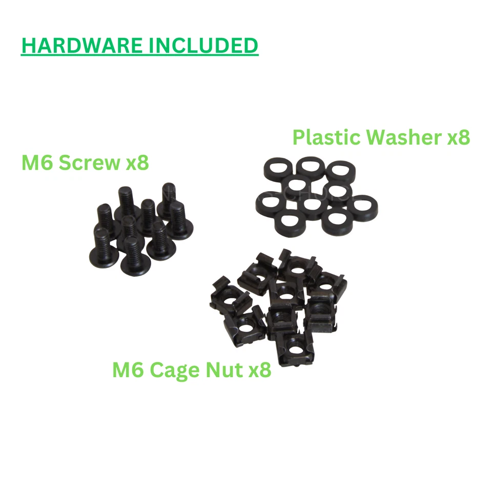 Fixed Rack Vented Server Shelf 1U 19" 4-Post Adjustable Depth 17" to 33", Black - Image 4 of 4