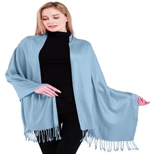 CJ Apparel Baby Blue Solid Color Shawl Seconds Scarf Stole Wrap Pashmina **NEW**