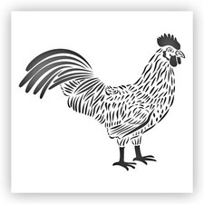 Rooster 1 Chicken Animal Stencil - Choose a Size - Laser-Cut Reusable Plastic