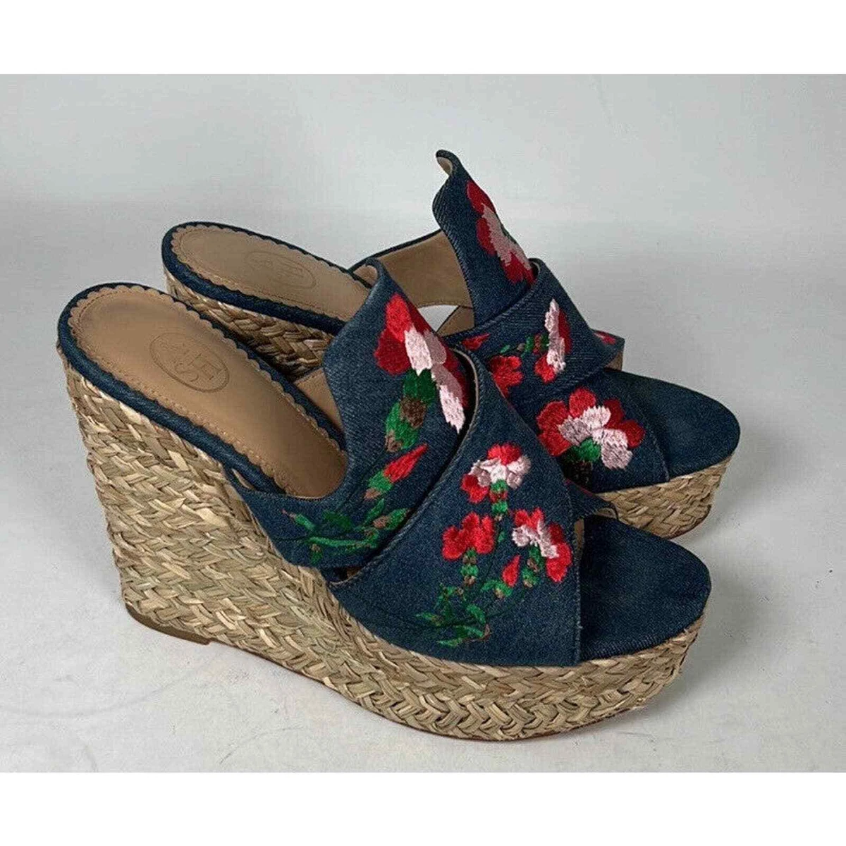 Ash Bahia Denim Wedge Sandals Sz.11 41 eBay