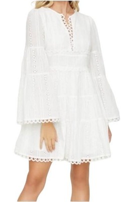 Lost + Wander NWT Size S White Everlasting Love Long Sleeve Cotton Eyelet Dress