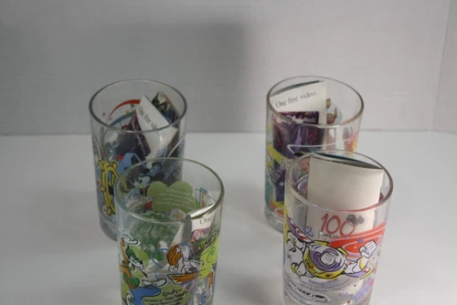 Vintage McDonalds Walt Disney 100 Years Of Magic Glasses (Set of 4) with inserts