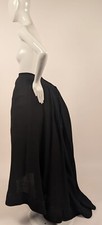 VICTORIAN 1890  S BLACK WOVEN COTTON BLEND SKIRT W TRAIN