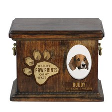 Beagle - urn for dog ashes, personalized urn with engraving, commemorative box f
