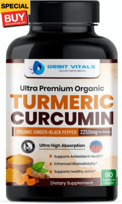 Turmeric Curcumin with Black Pepper & Ginger 2250mg - Ultra Potent Turmeric Supp