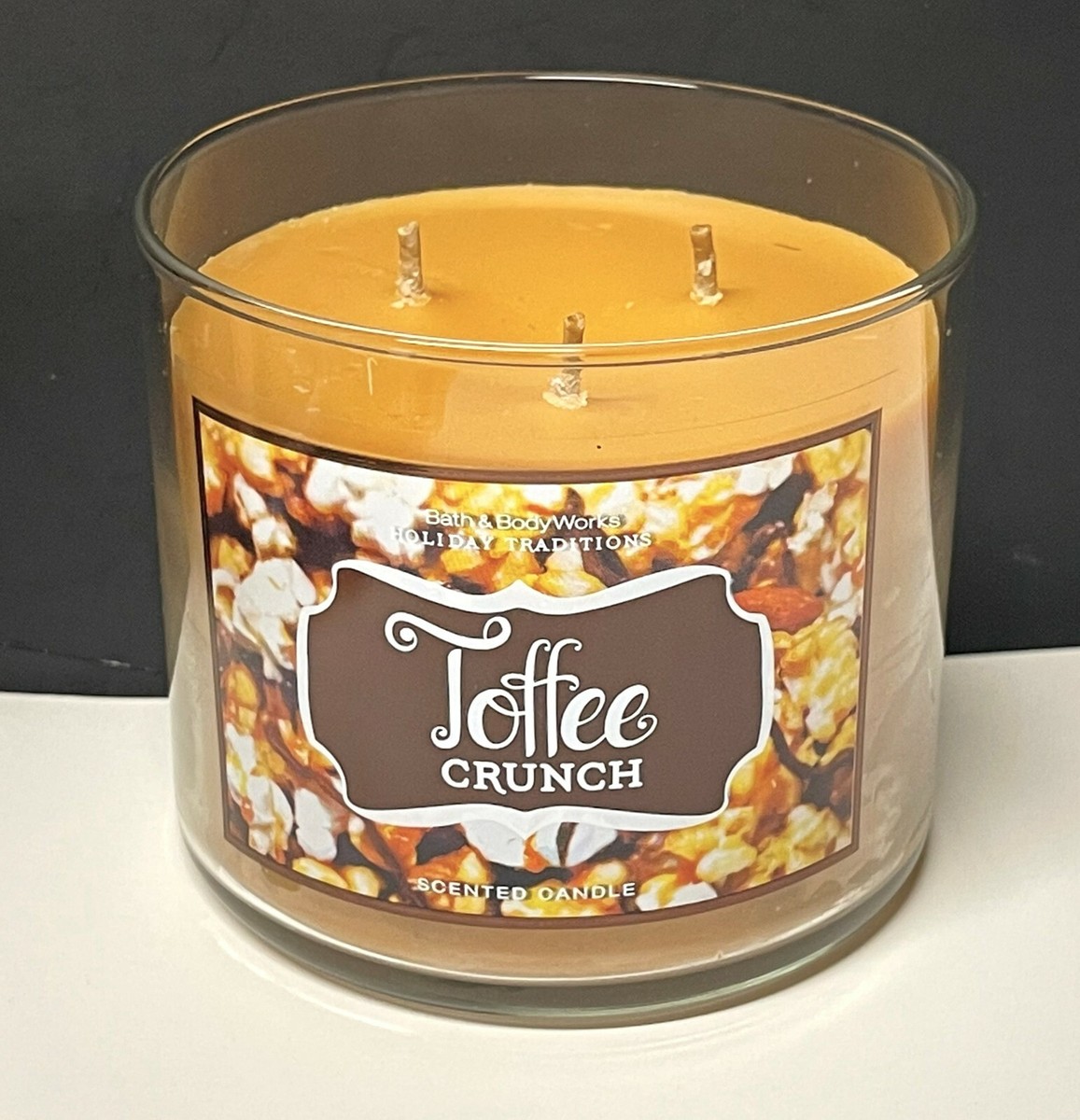 Bath & Body Works TOFFEE CRUNCH Candle LARGE 14.5 oz Jar RETIRED 3