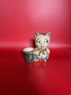 Vintage Shawnee Cute Porky Pig w Brown Basket Pottery Planter or Pencil Holder