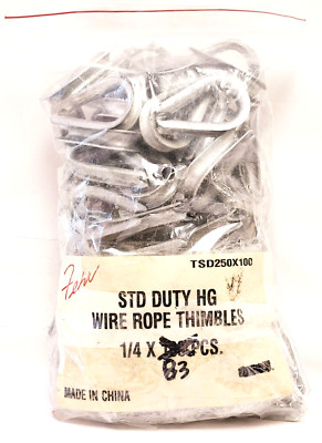 FEHR BROTHERS TSD250 1/4'' HG WIRE ROPE THIMBLES (83 PCS NEW IN THE PACKAGE)