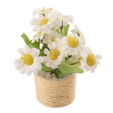 1:6 Scale Dollhouse Miniature Plants Flowers Daisies Potted Garden Accessories
