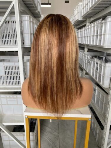 12" with bangs 4/27# color Lace front wig human Hair For women - Picture 3 of 7