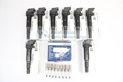 OEM Eldor Ignition Coils Bosch Spark Plugs For BMW 550i xDrive 4.4L 2011-2013