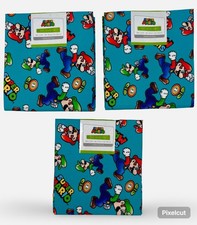 Nintendo Licensed Super Mario Video Game Fabric Fat Quarter 18x22 100 Cotton X3
