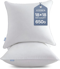 18 X 18 Pillow Inserts Set of 2 - Throw Pillow Inserts with 100 Cotton Cover