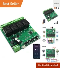 Smart Home 4-Channel Relay Module - Voice Control Compatible with Alexa & Google