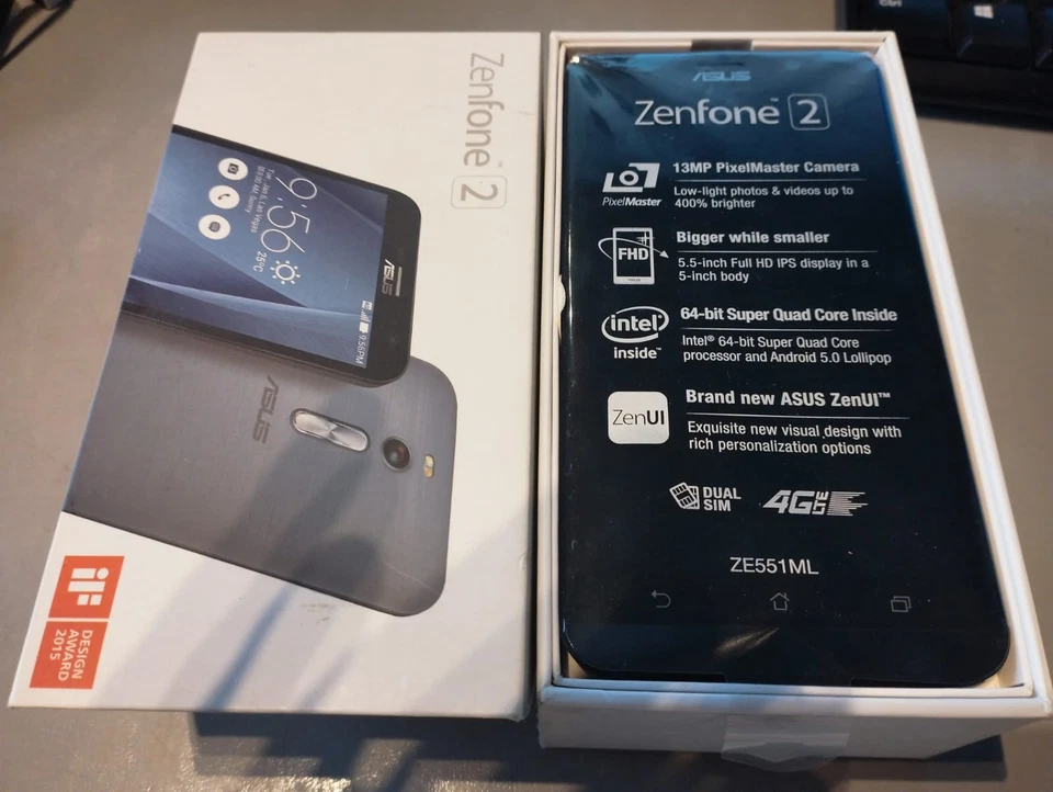 ASUS ZENFONE 2 ZE551ML DUAL SIM 5.5" FULL HD QUAD CORE 64GB RAM 4GB LTE silver - Immagine 3 di 3