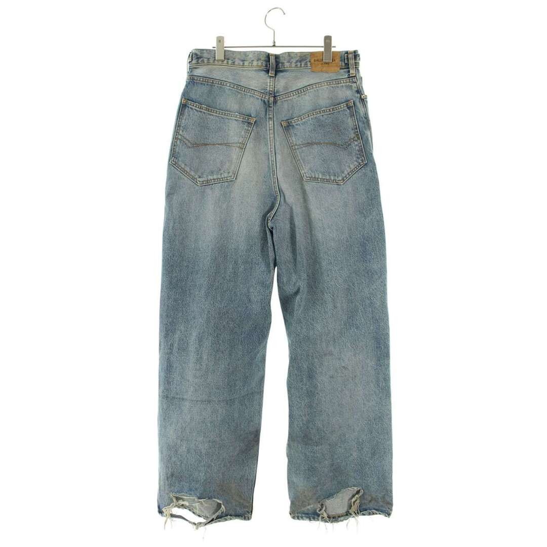 Balenciaga 23AW 697833 TDW14 Destroyed Super Large Baggy Denim Pants Mens Used 2 thumbnail 3