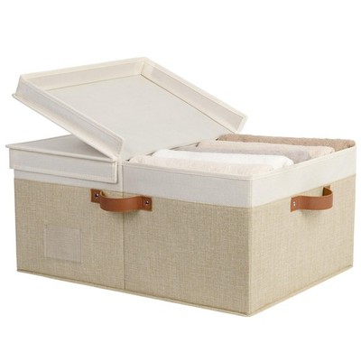 Decorative Storage Boxes with Lid Large Storage Bins with Double-Open Lid and...