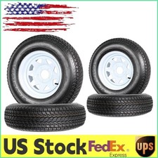 4pcs Trailer Tires With 14 Rims 5 Lug Wheels For Camper Utility Cargo Boat
